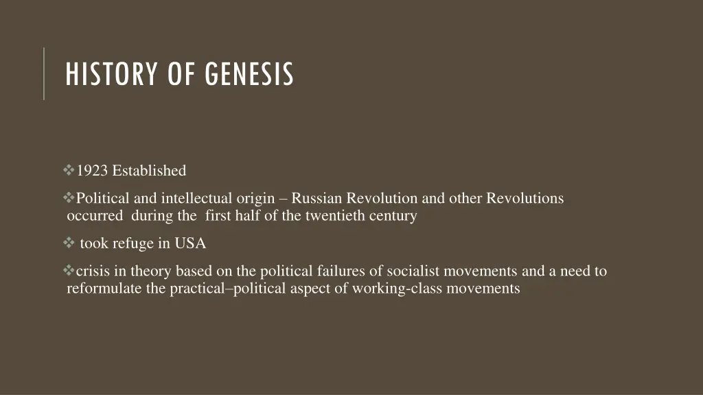 history of genesis