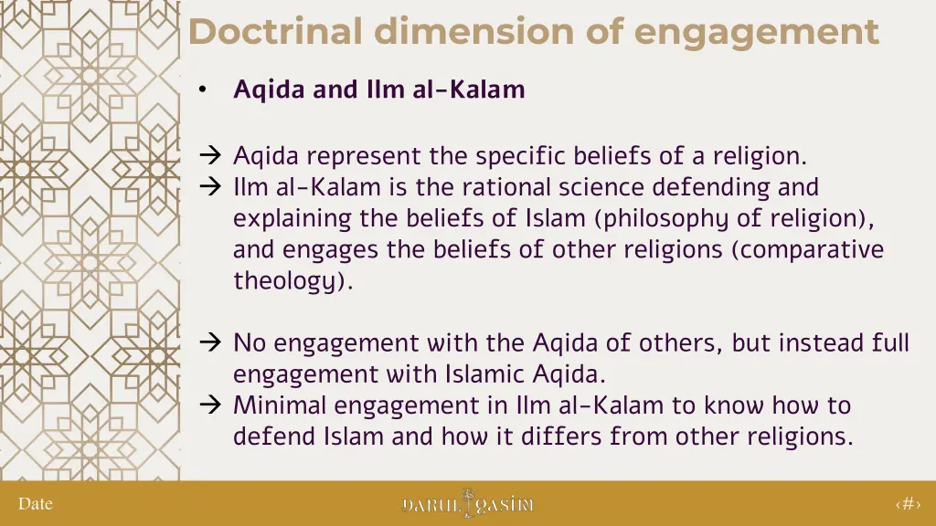 doctrinal dimension of engagement