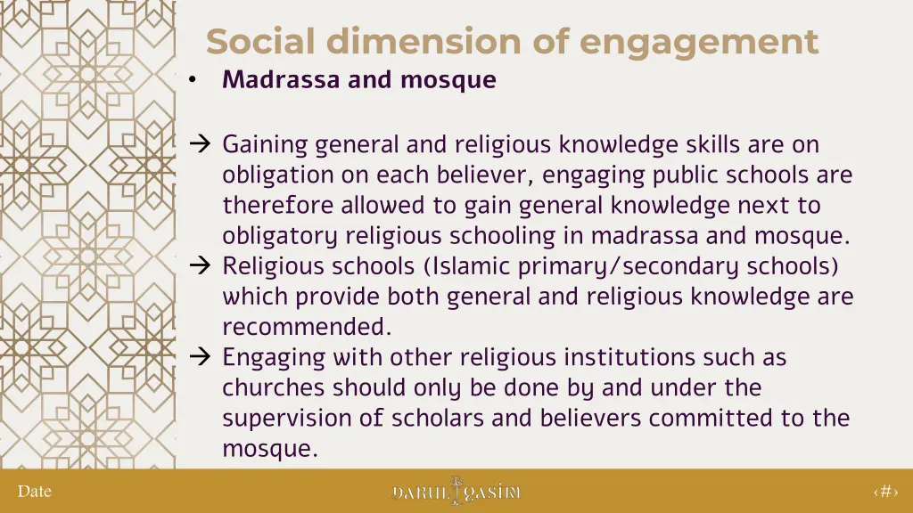 social dimension of engagement madrassa and mosque