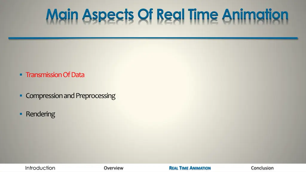 main aspects of real time animation