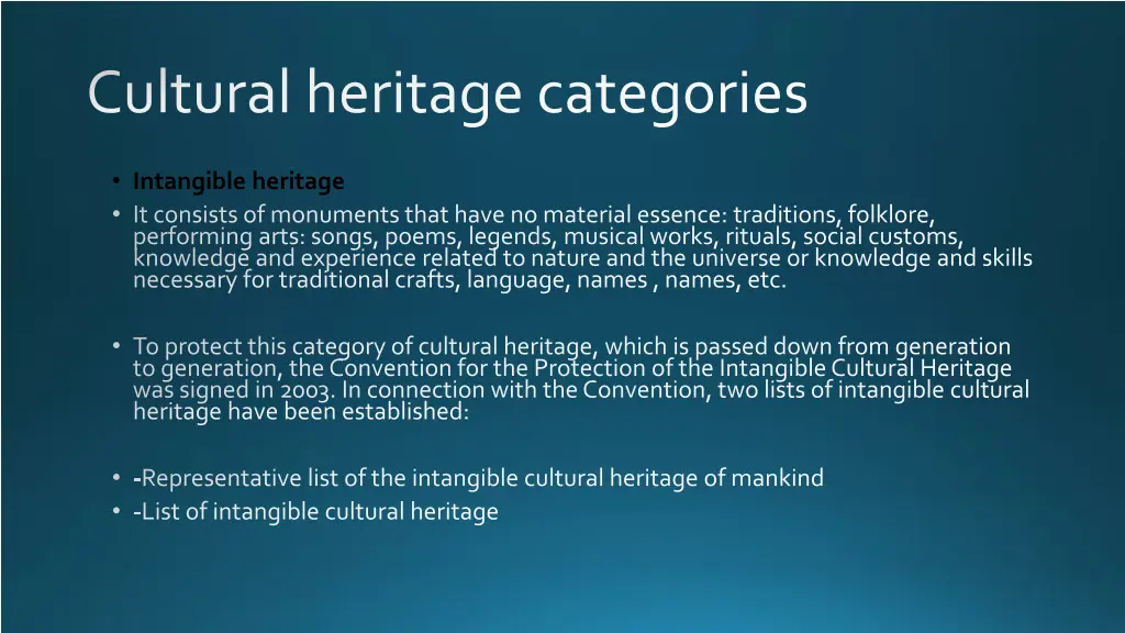cultural heritagecategories