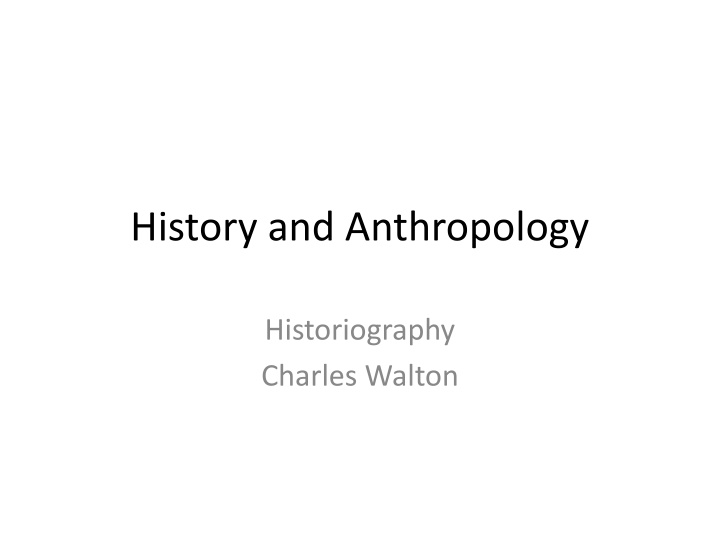 history and anthropology