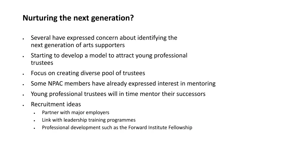 nurturing the next generation