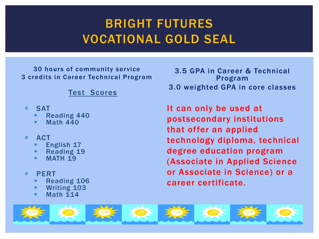 bright futures vocational gold seal