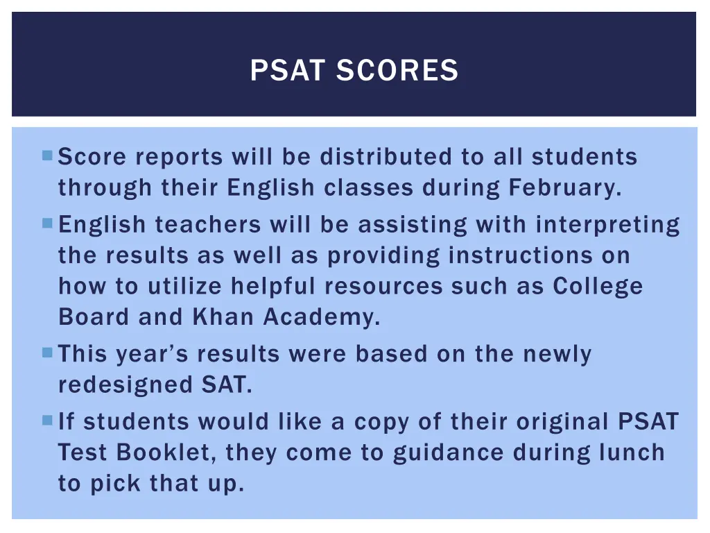 psat scores