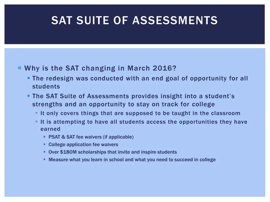 sat suite of assessments