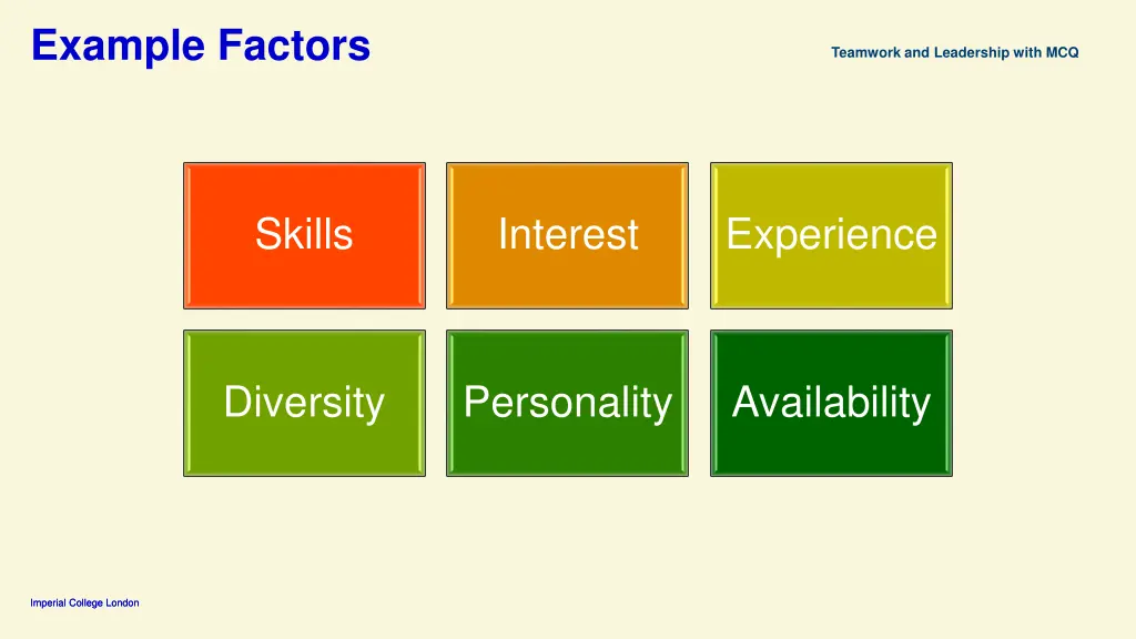 example factors