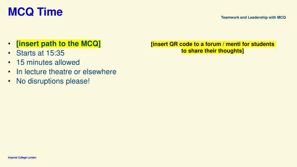mcq time