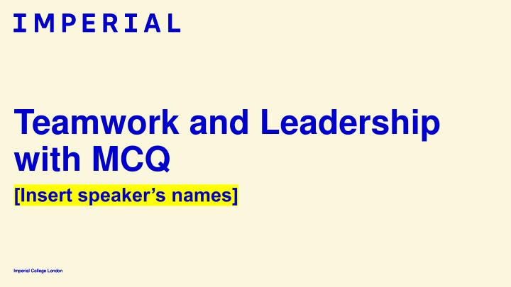teamwork and leadership with mcq insert speaker