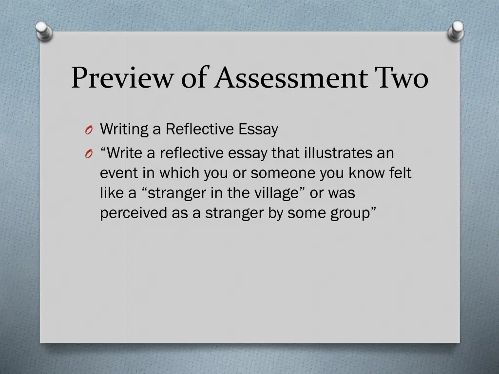preview of assessment two