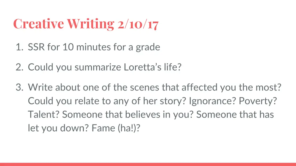 creative writing 2 10 17