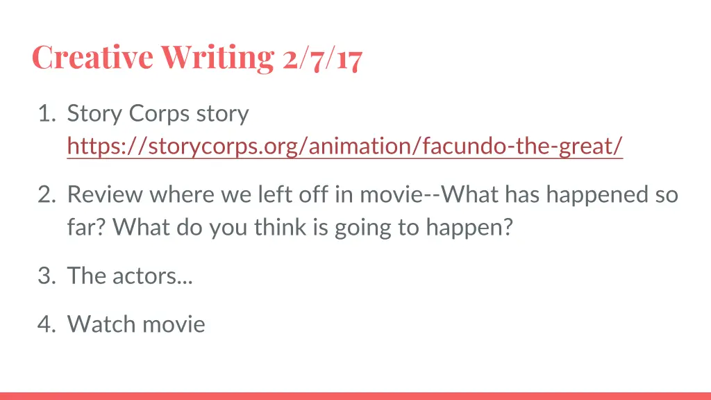 creative writing 2 7 17