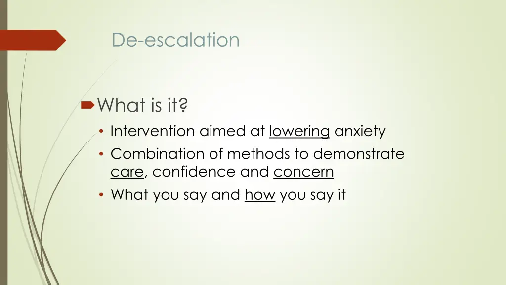 de escalation 1