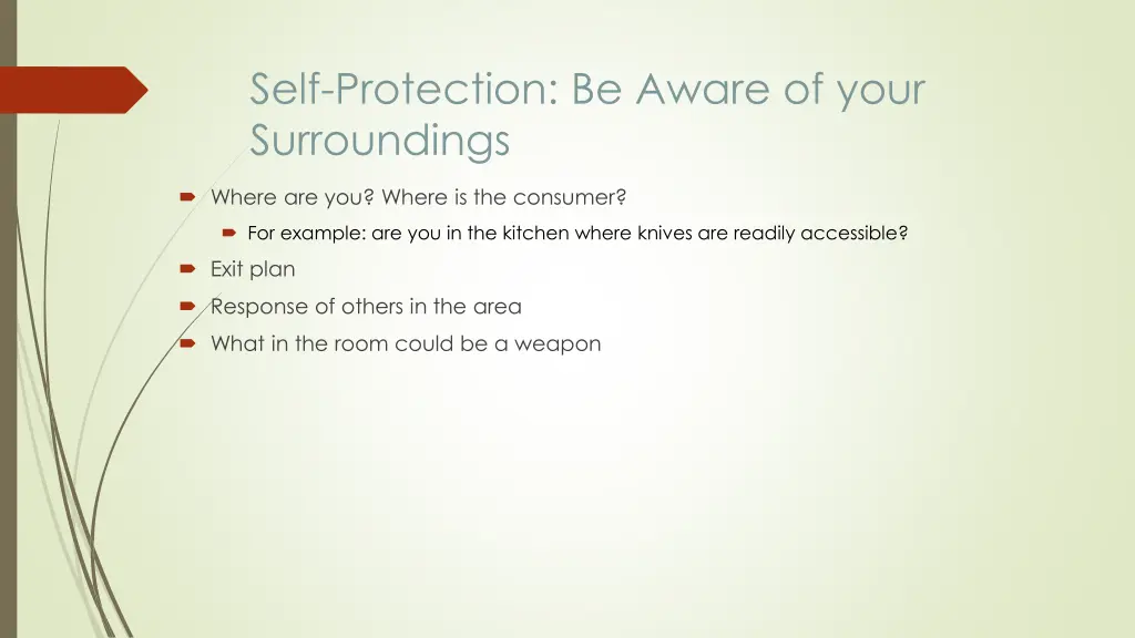 self protection be aware of your surroundings