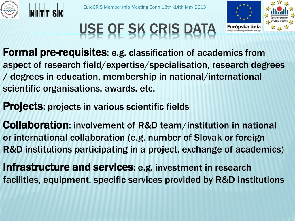 eurocris membership meeting bonn 13th 14th 19
