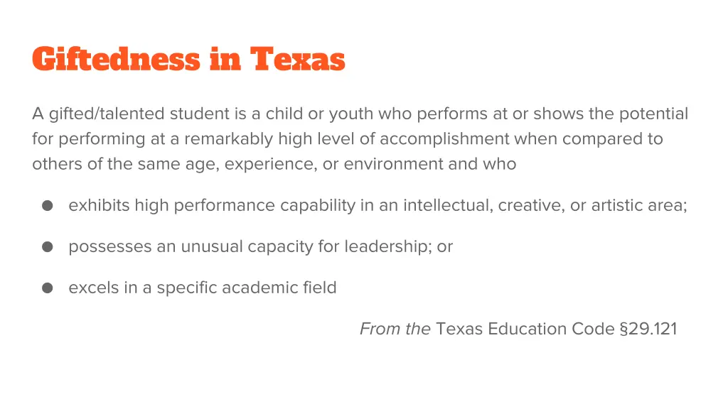 giftedness in texas