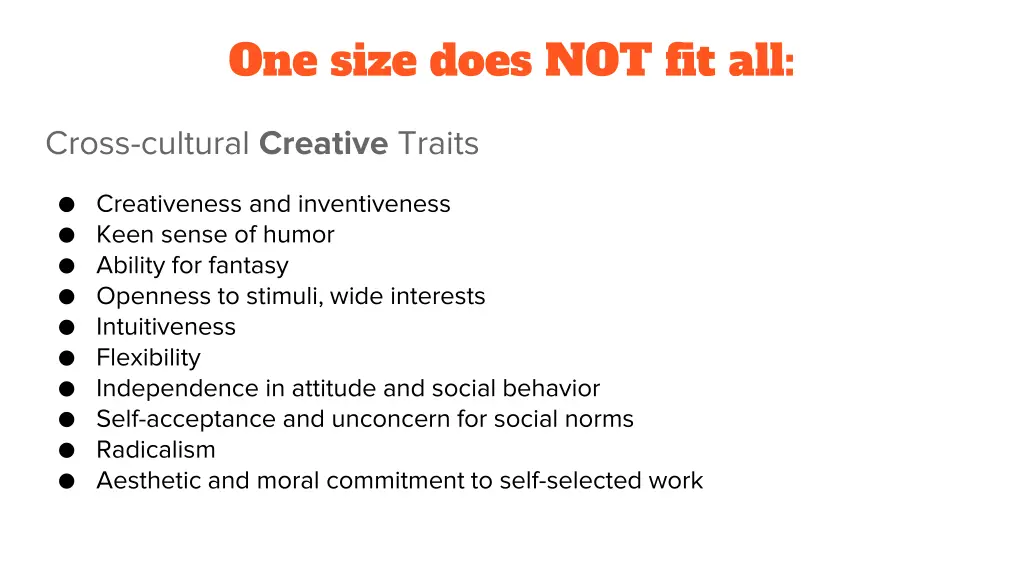 one size does not fit all 1