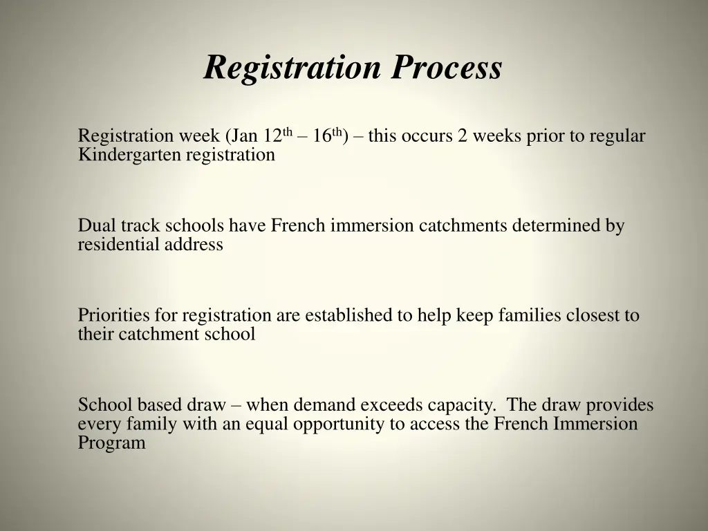 registration process