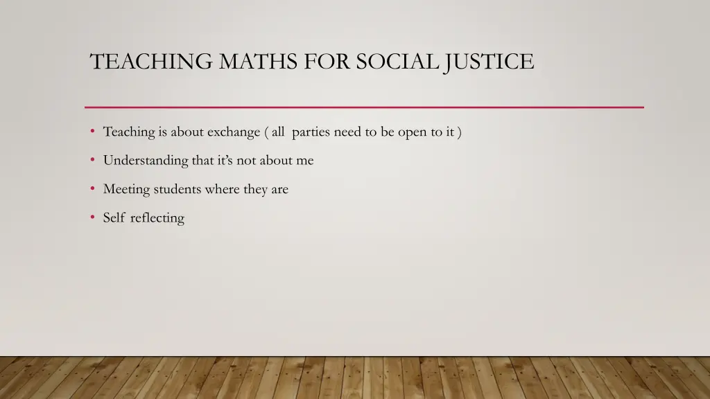 teaching maths for social justice