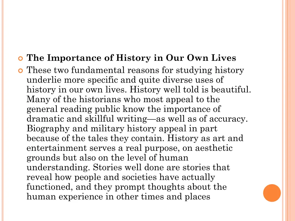 the importance of history in our own lives these
