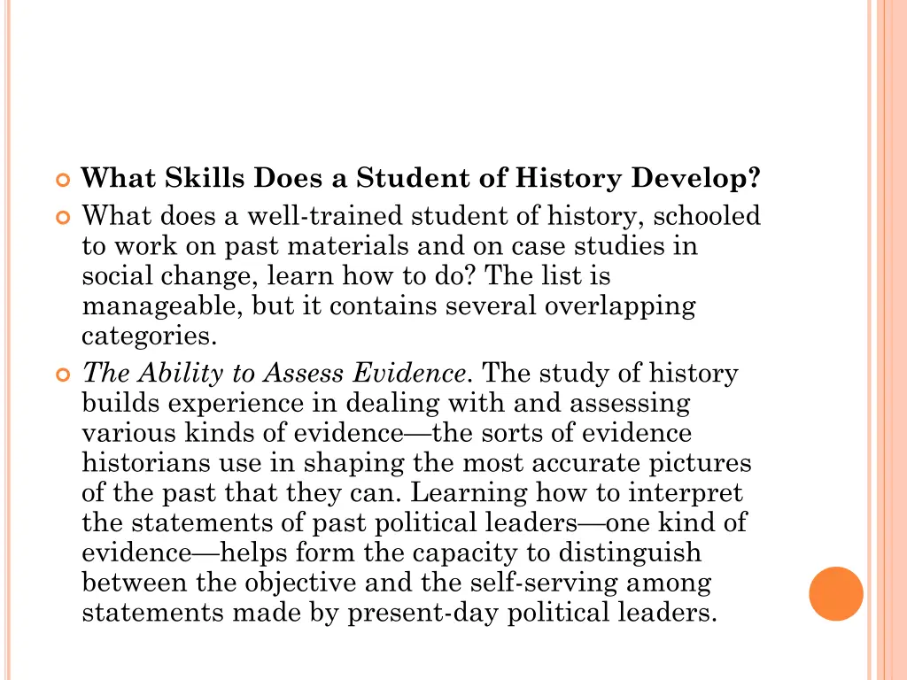 what skills does a student of history develop
