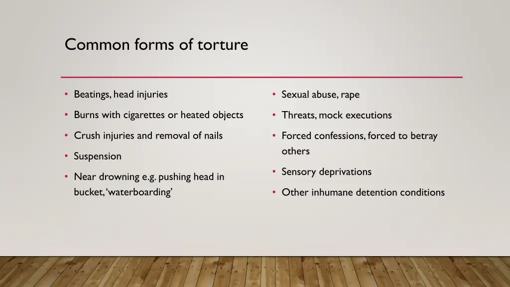 common forms of torture