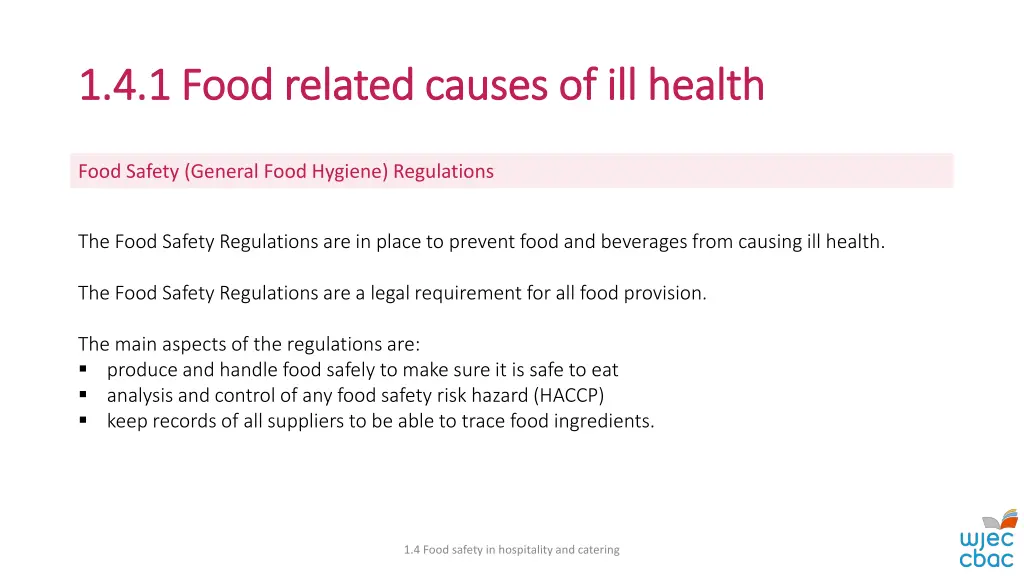 1 4 1 food related causes of ill health 19