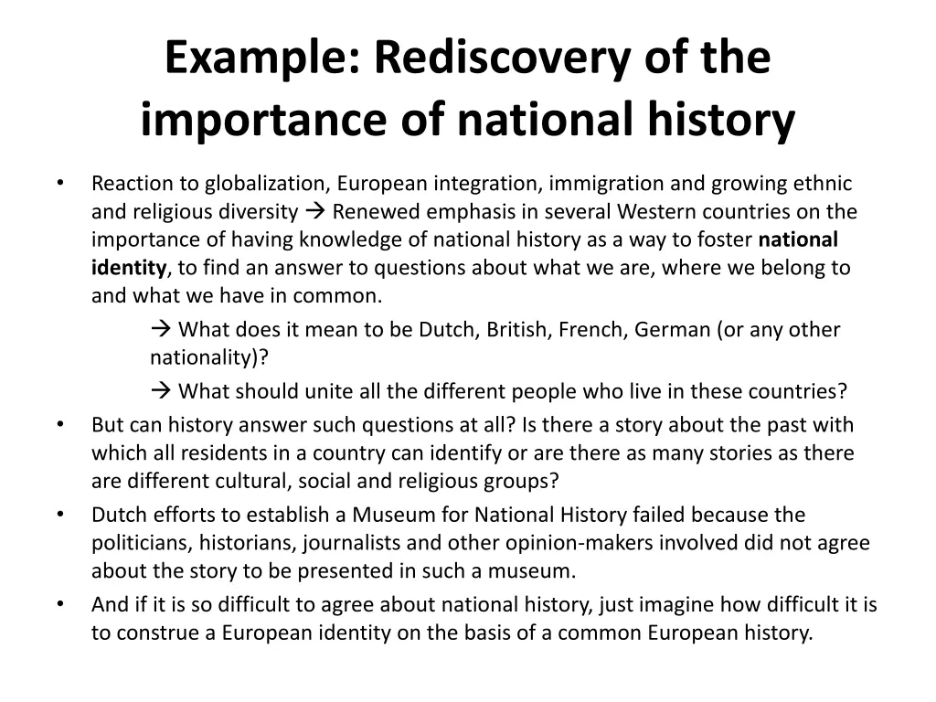 example rediscovery of the importance of national