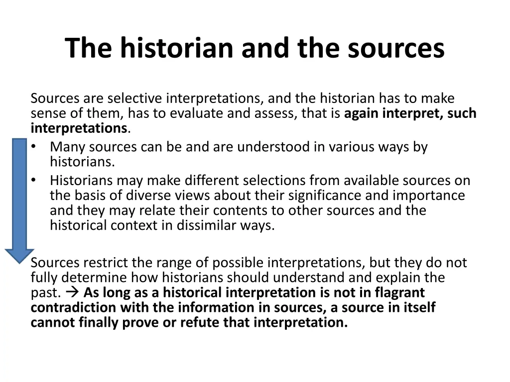 the historian and the sources