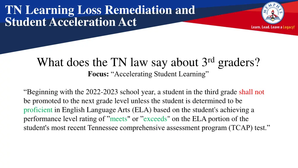 tn learning loss remediation and student