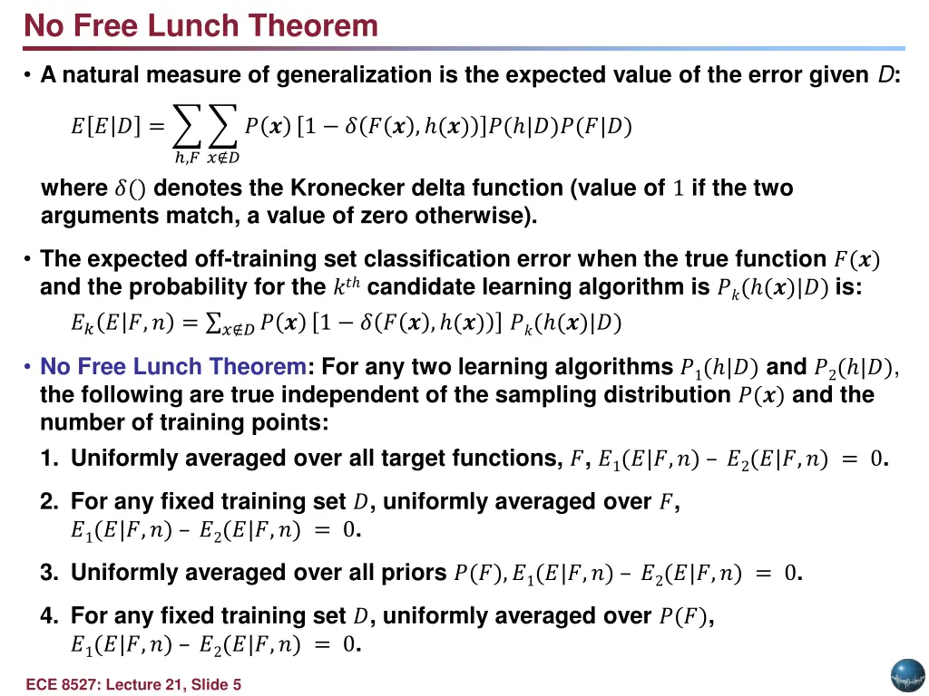 no free lunch theorem