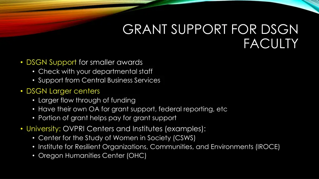 grant support for dsgn