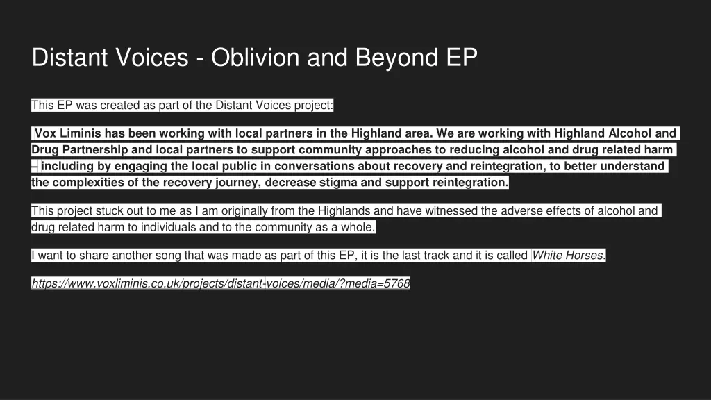 distant voices oblivion and beyond ep