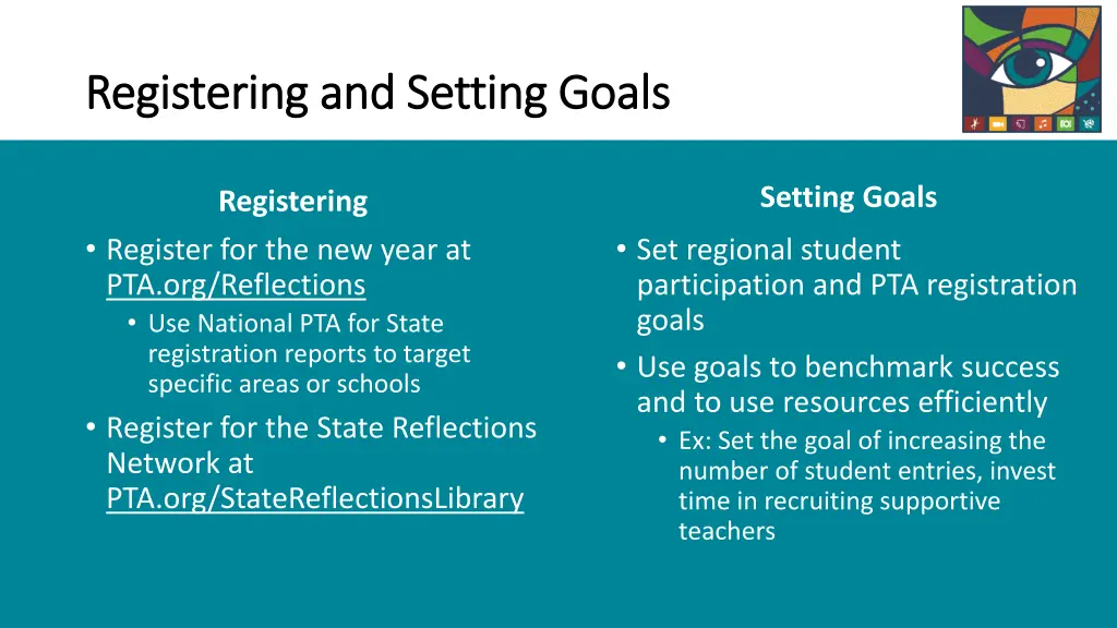 registering and setting goals registering