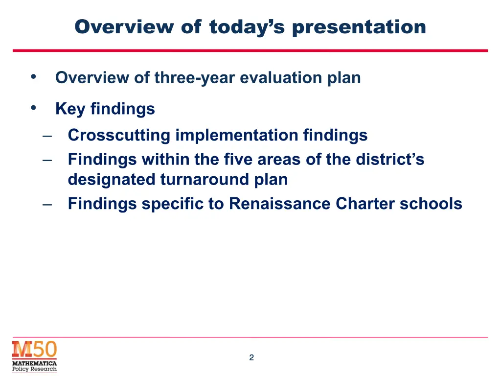 overview of today s presentation