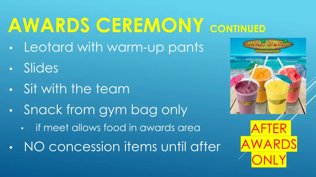 awards ceremony continued leotard with warm