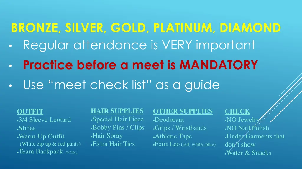 bronze silver gold platinum diamond regular