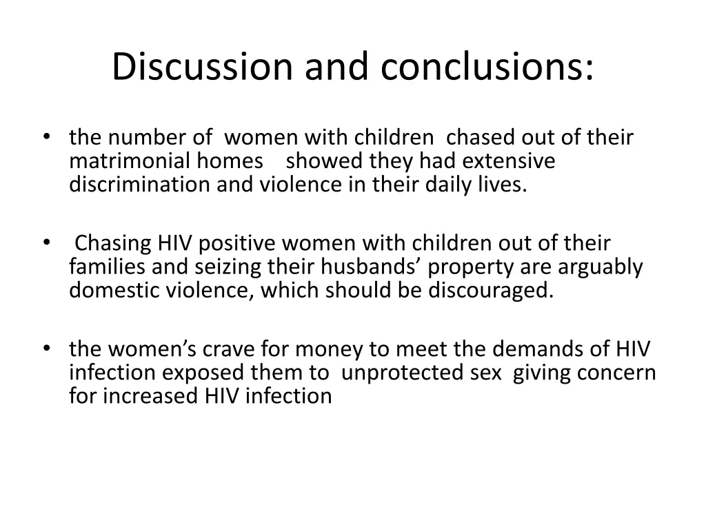discussion and conclusions