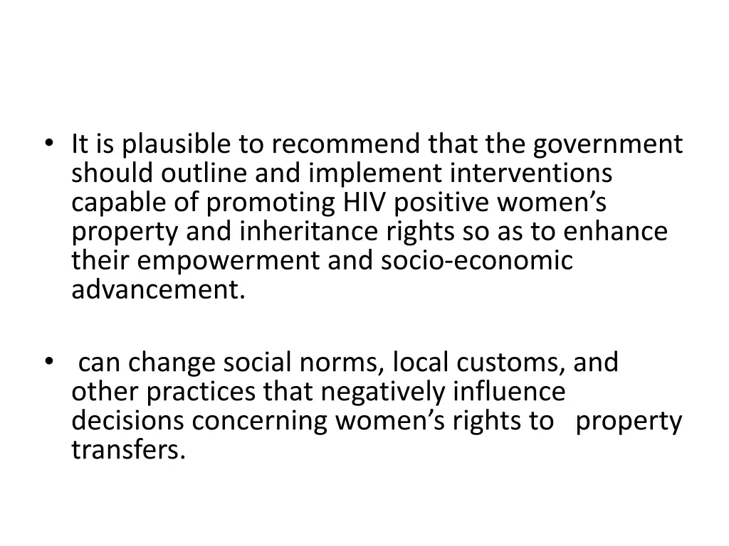 it is plausible to recommend that the government