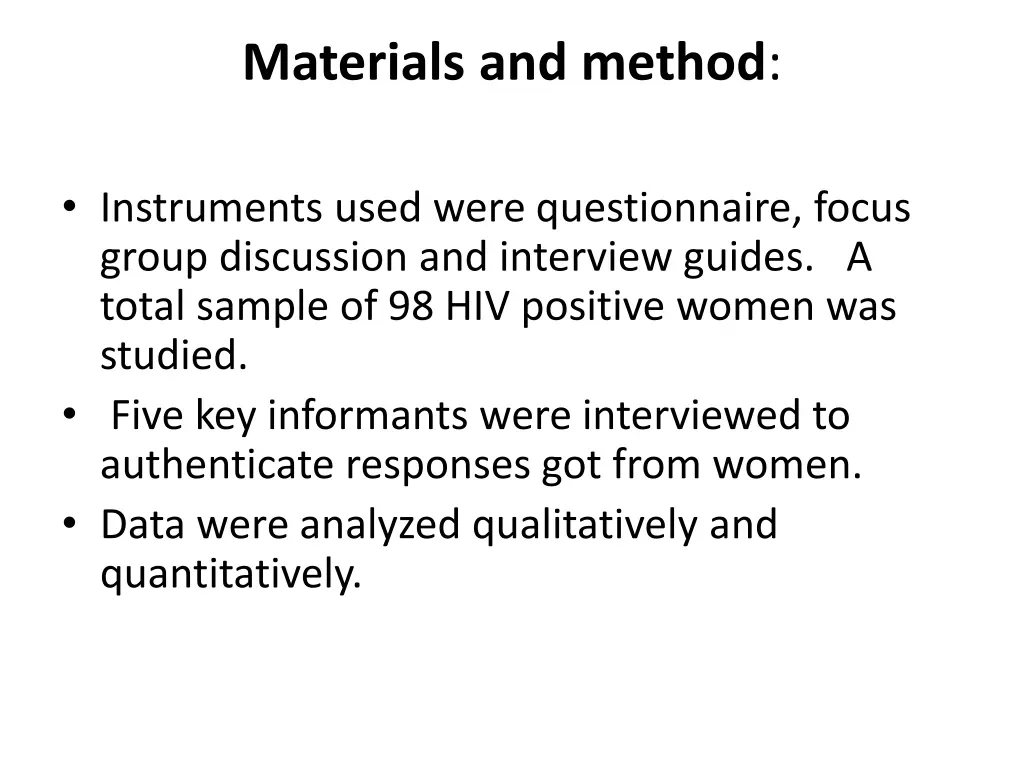 materials and method