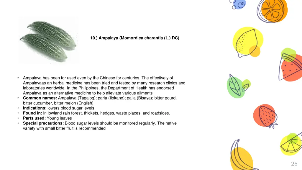 ampalaya momordica charantia l dc