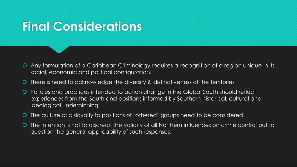 final considerations