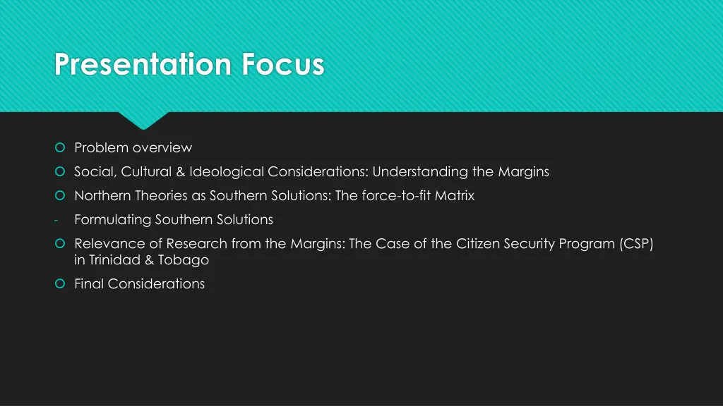 presentation focus
