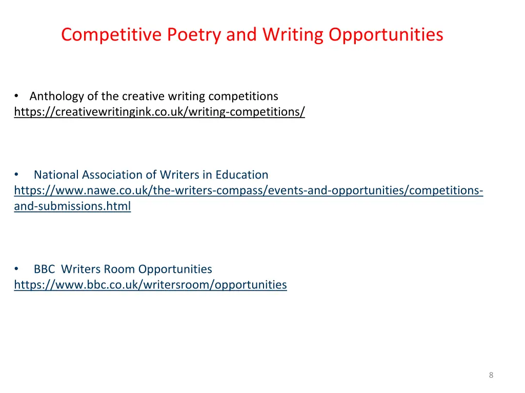 competitive poetry and writing opportunities