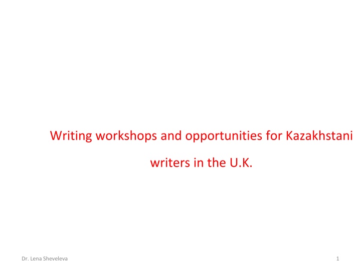 writing workshops and opportunities