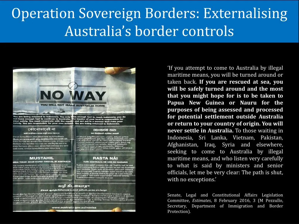 operation sovereign borders externalising