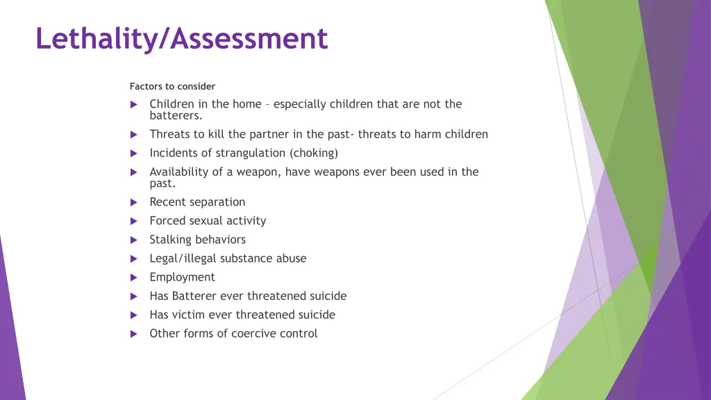 lethality assessment