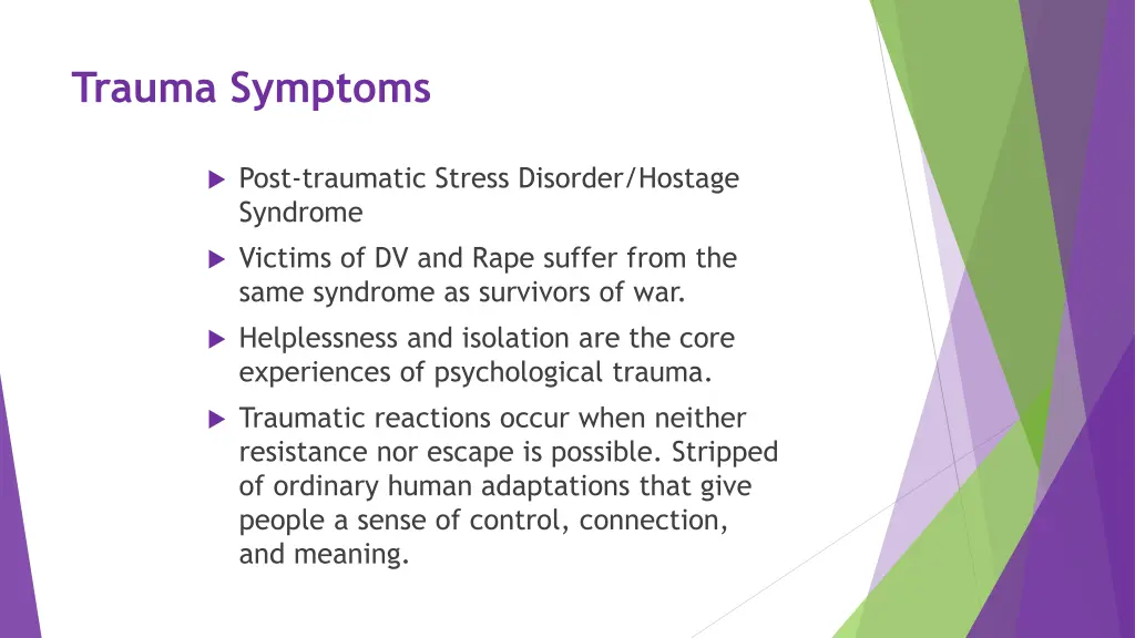 trauma symptoms