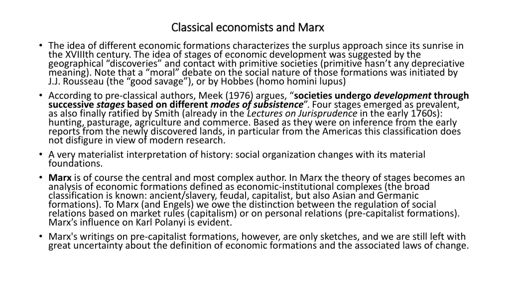 classical economists and marx classical