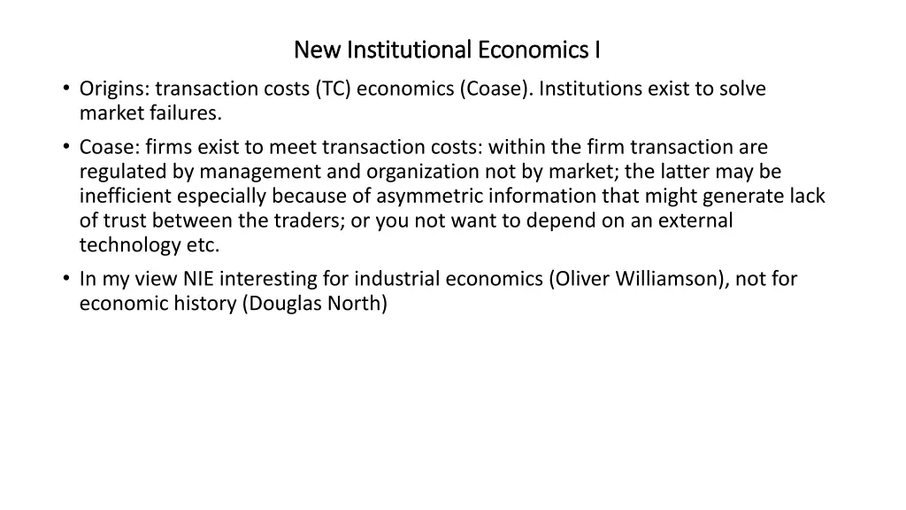 new institutional economics i new institutional